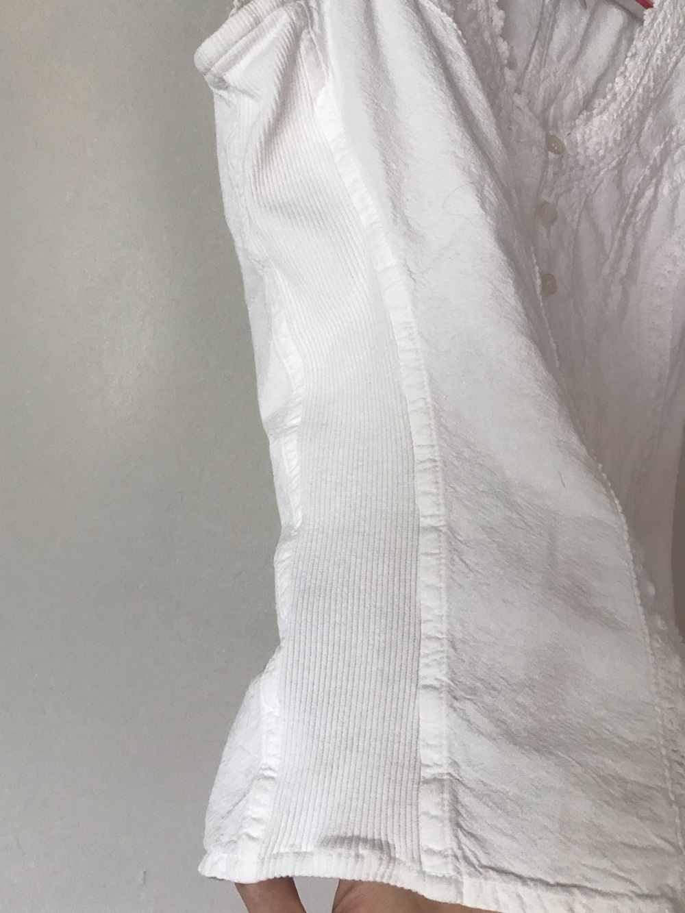 Soft Surroundings White Button-Front Cap Sleeve Blouse - Picture 3 of 7